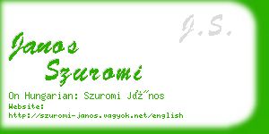 janos szuromi business card